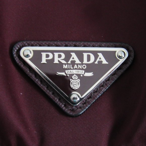 Prada Re-Nylon Medium Backpack with Pouch Burgundy Very Good Condition - Picture 5 of 14